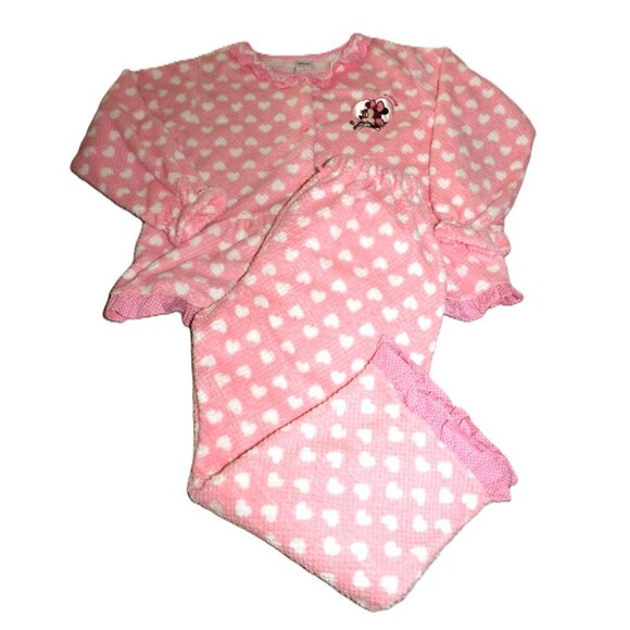 nwt DISNEY Retro Minnie Mouse Fuzzy Pajama Set - Cozy Loungewear *Deadstock* - Picture 13 of 14